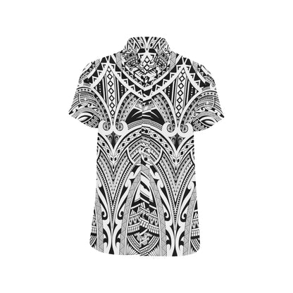 Maori Pattern Print Design 06 Men's Short Sleeve Button Up Shirt