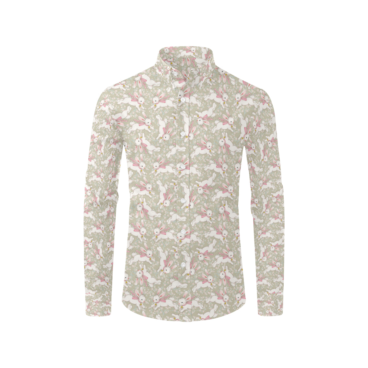 Bunny Pattern Print Design 06 Men's Long Sleeve Shirt