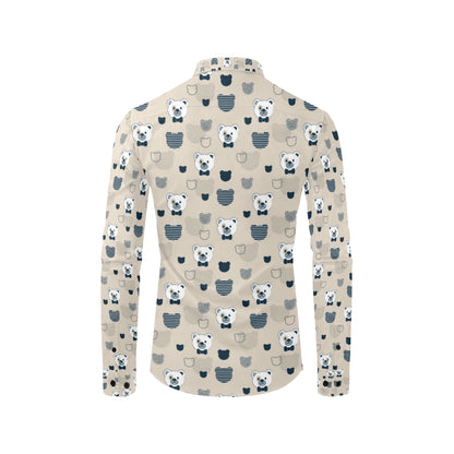 Bear Pattern Print Design 05 Men's Long Sleeve Shirt