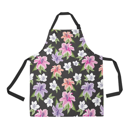 Lily Pattern Print Design LY02 Apron with Pocket