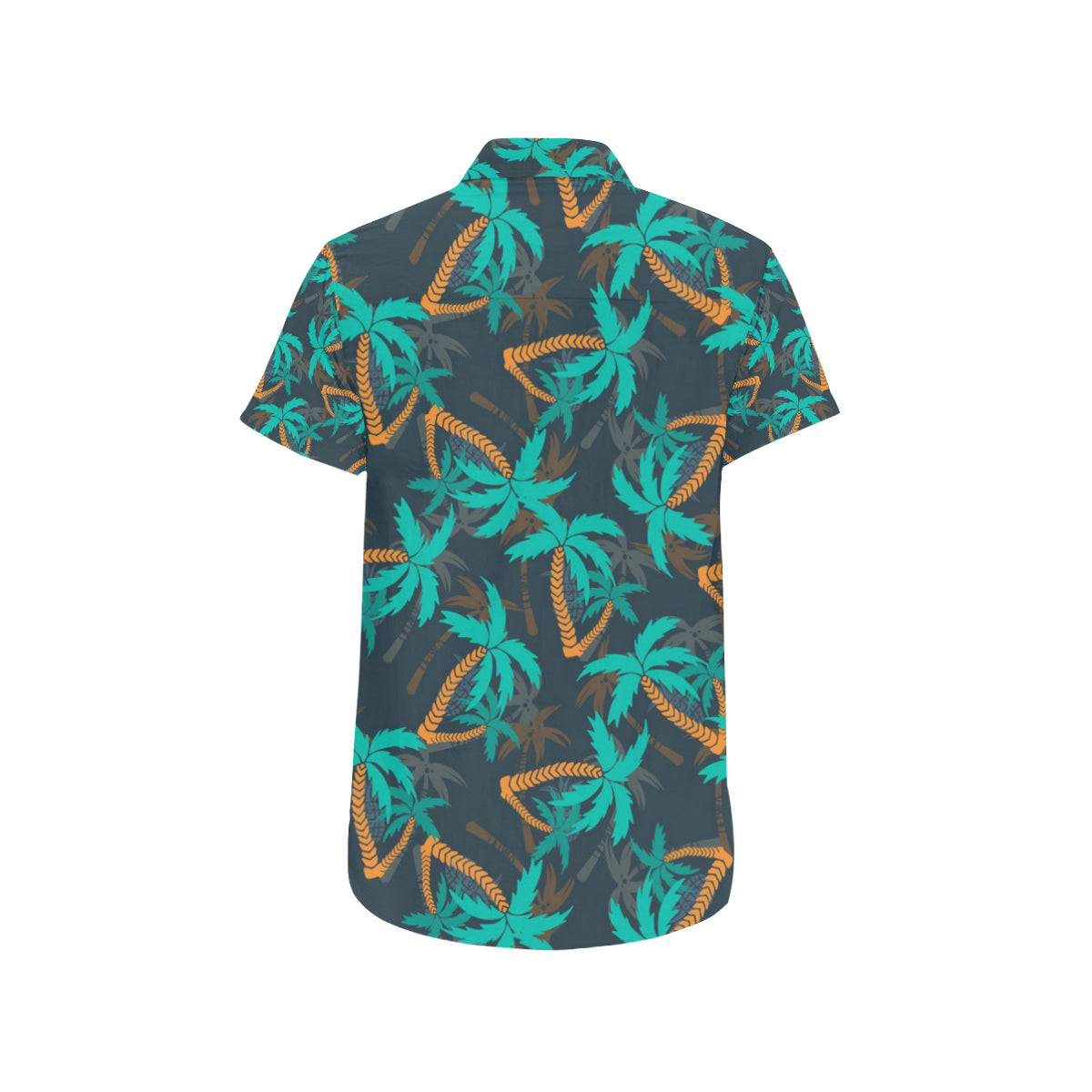 Palm Tree Pattern Print Design PT01 Men's Short Sleeve Button Up Shirt