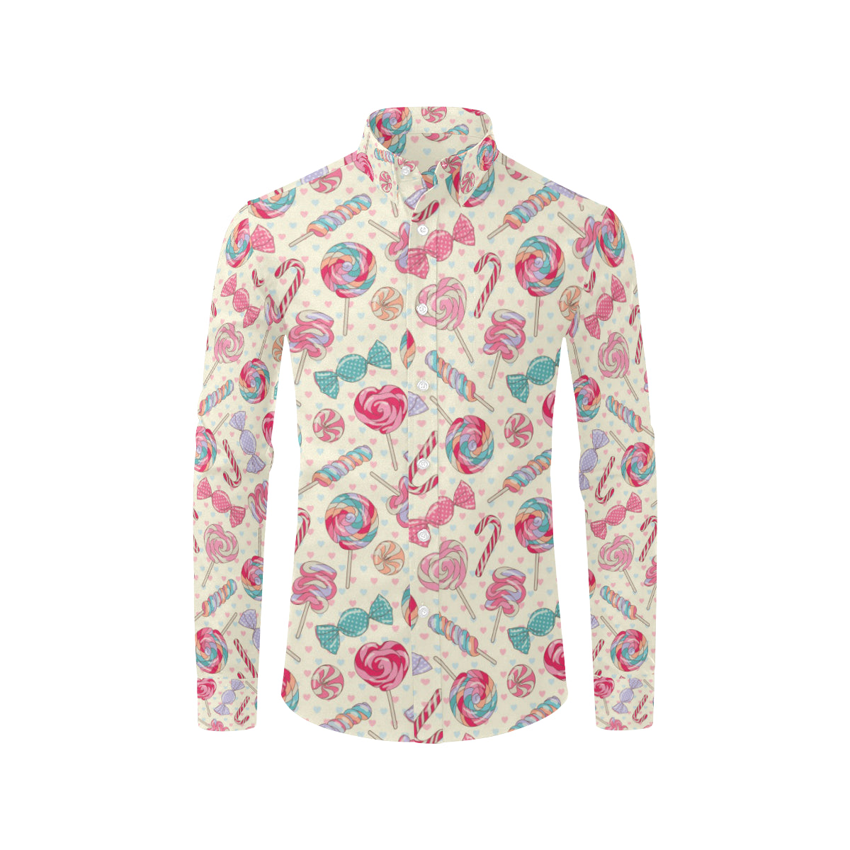 Candy Pattern Print Design CA04 Men's Long Sleeve Shirt