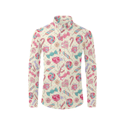 Candy Pattern Print Design CA04 Men's Long Sleeve Shirt