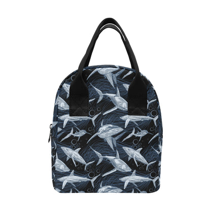 Shark Print Pattern Insulated Lunch Bag