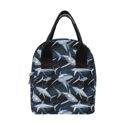 Shark Print Pattern Insulated Lunch Bag