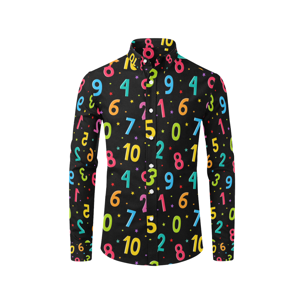 Number Pattern Print Design A04 Men's Long Sleeve Shirt