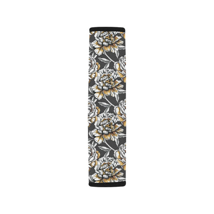 Peony Pattern Print Design PE06 Car Seat Belt Cover