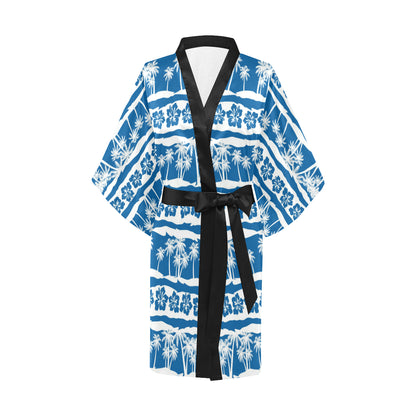 Hawaiian Themed Pattern Print Design H021 Women Kimono Robe