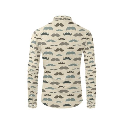 Mustache Pattern Print Design A01 Men's Long Sleeve Shirt