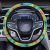 Camping Camper Pattern Print Design 04 Steering Wheel Cover with Elastic Edge