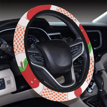 Apple Pattern Print Design AP08 Steering Wheel Cover with Elastic Edge