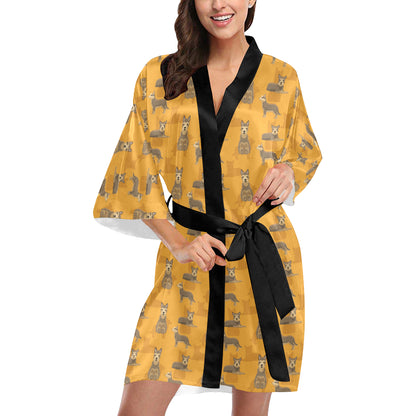 Berger Picard Pattern Print Design 01 Women's Short Kimono