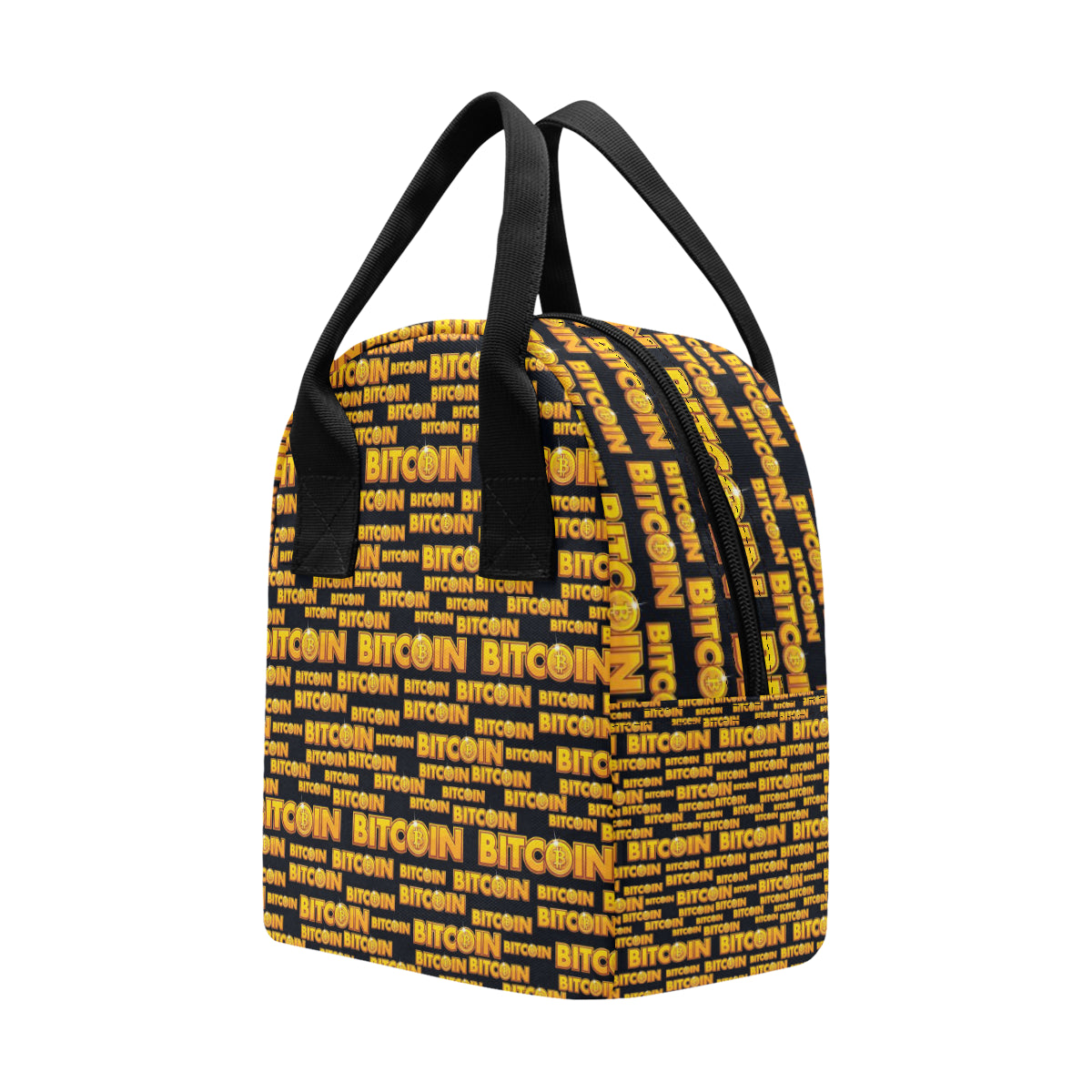 Bitcoin Pattern Print Design DO03 Insulated Lunch Bag