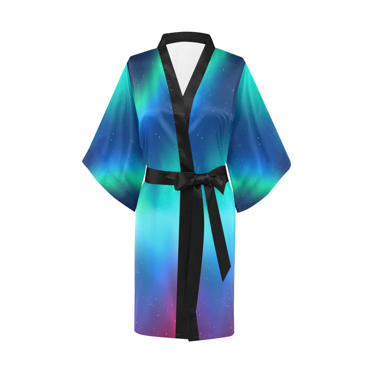 Aurora Borealis Pattern Print Design 02 Women's Short Kimono