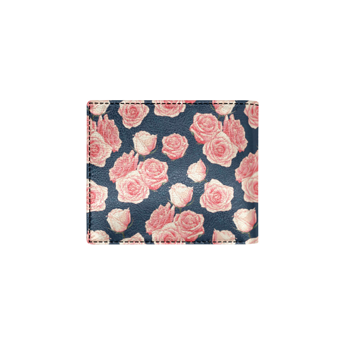 Rose Pattern Print Design A03 Men's ID Card Wallet