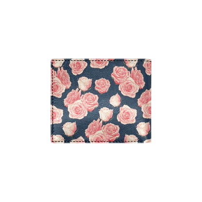 Rose Pattern Print Design A03 Men's ID Card Wallet
