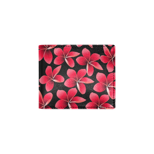 Red Plumeria Pattern Print Design PM025 Men's ID Card Wallet