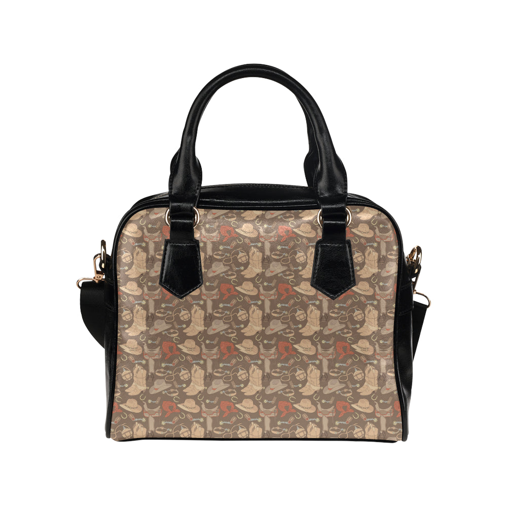 Cowboy Pattern Print Design 02 Shoulder Handbag