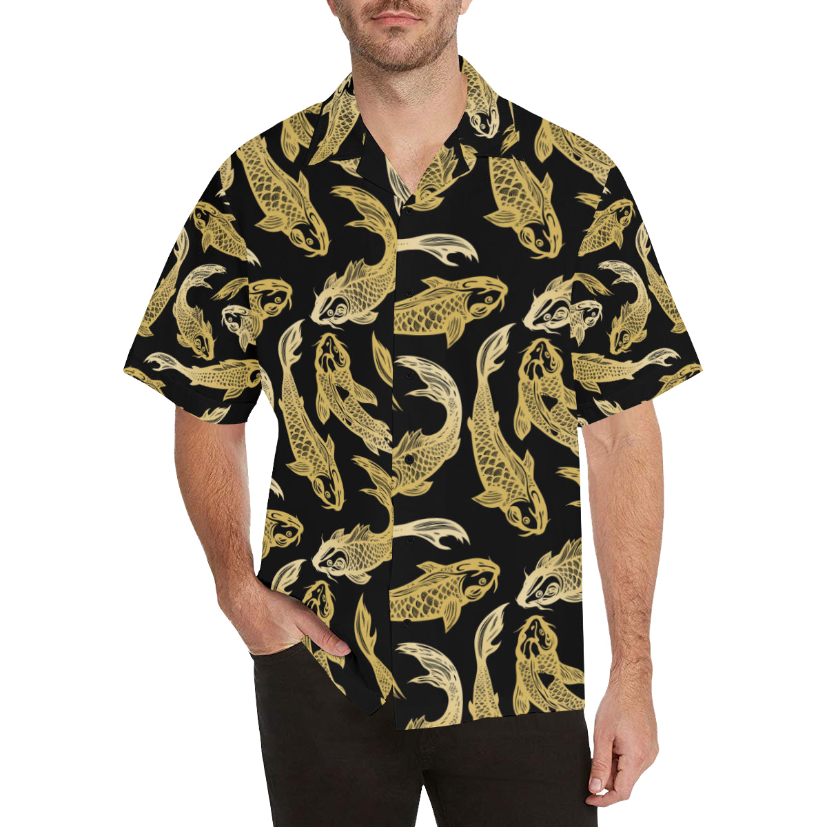 KOI Fish Pattern Print Design 03 Men's Hawaiian Shirt