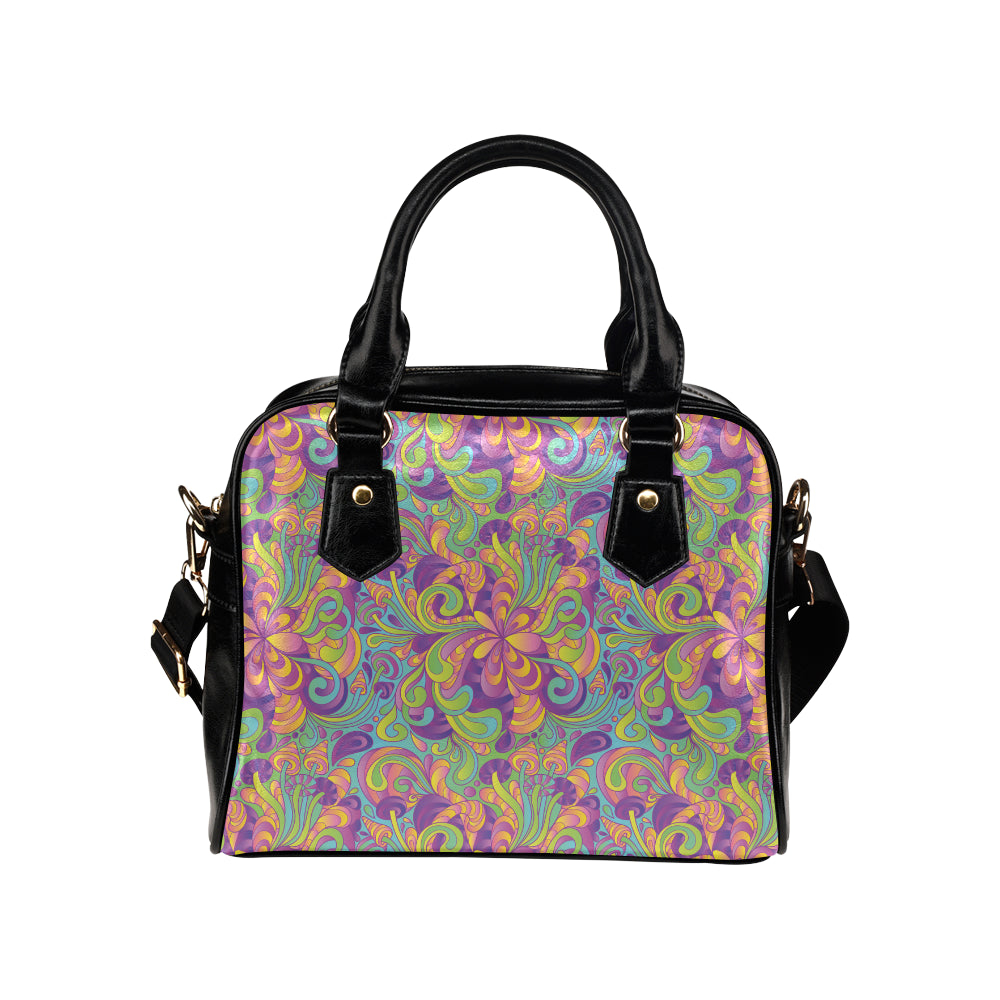 Psychedelic Mushroom Pattern Print Design A05 Shoulder Handbag