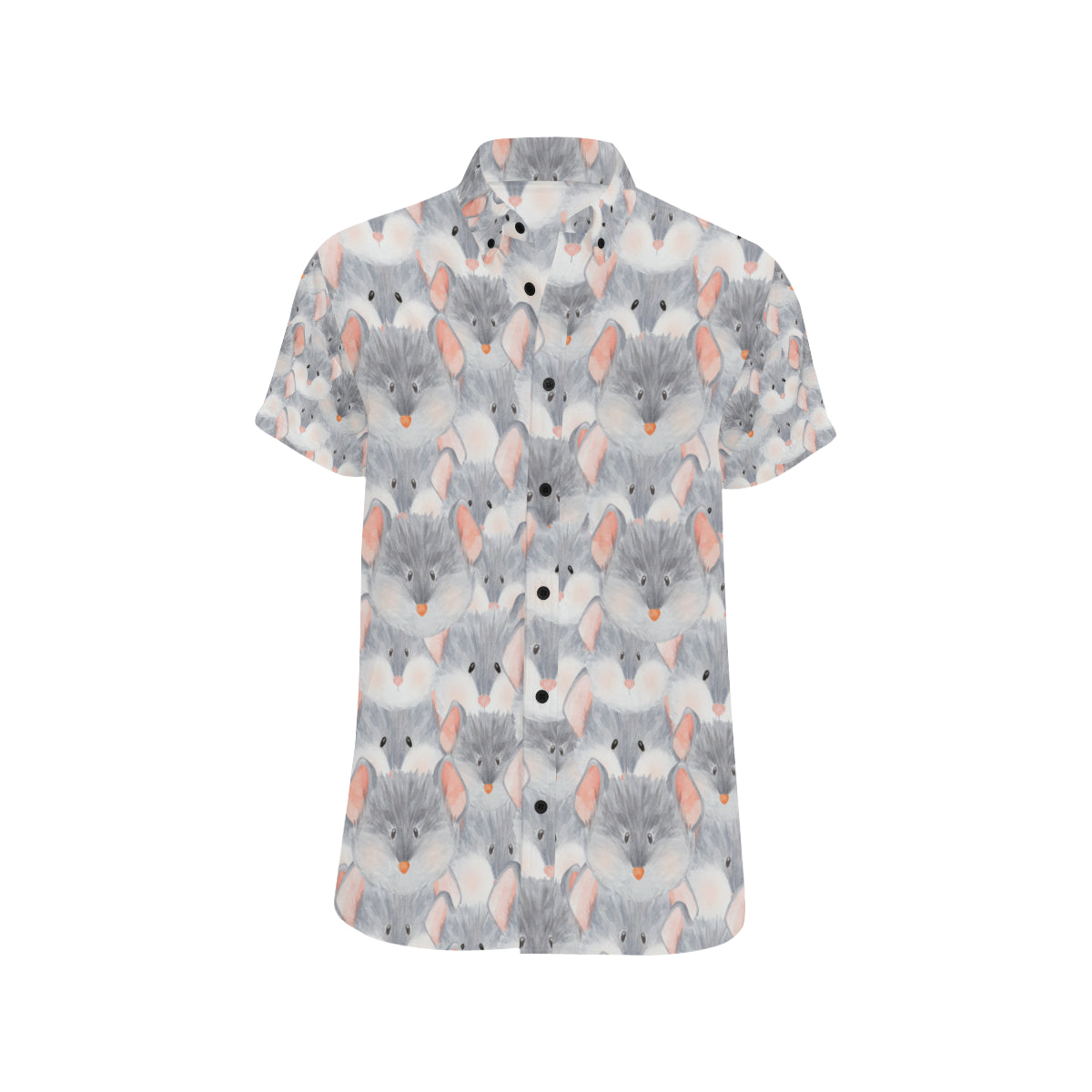 Rat Baby Pattern Print Design 02 Men's Short Sleeve Button Up Shirt