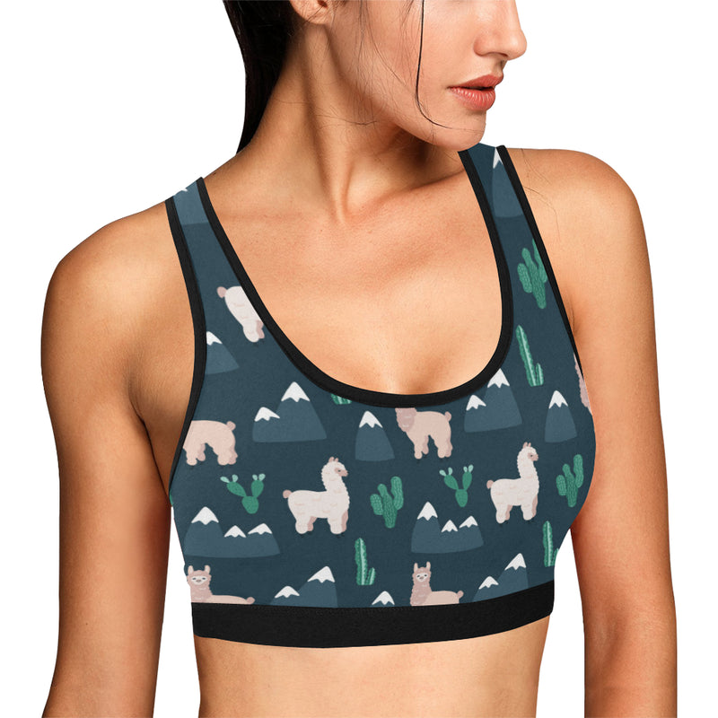 Llama Pattern Print Design 06 Sports Bra