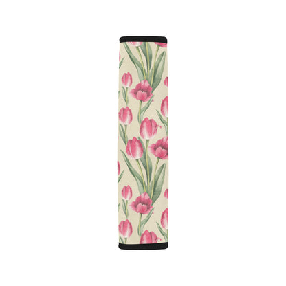 Tulip Pink Pattern Print Design TP06 Car Seat Belt Cover