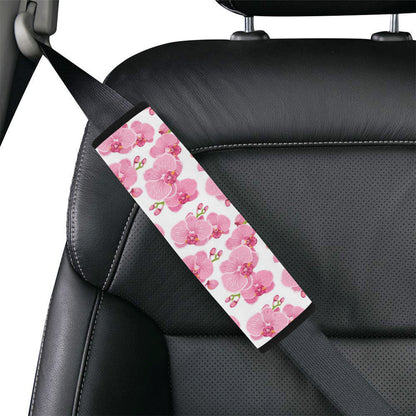Orchid Pink Pattern Print Design OR07 Car Seat Belt Cover
