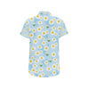 Daisy Pattern Print Design DS010 Men's Short Sleeve Button Up Shirt