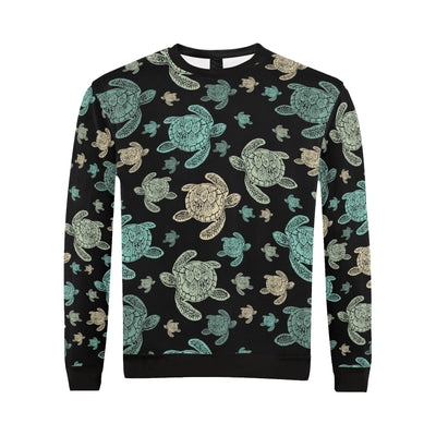 Sea Turtle Stamp Pattern Men Long Sleeve Sweatshirt