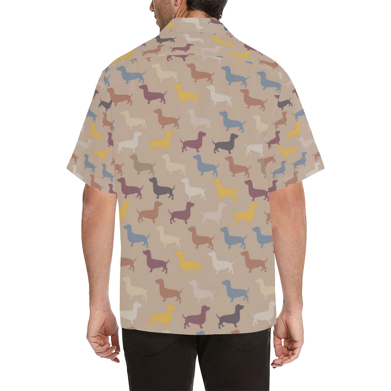 Dachshund Pattern Print Design 03 Men's Hawaiian Shirt