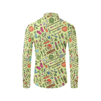 Gardening Pattern Print Design G02 Men's Long Sleeve Shirt