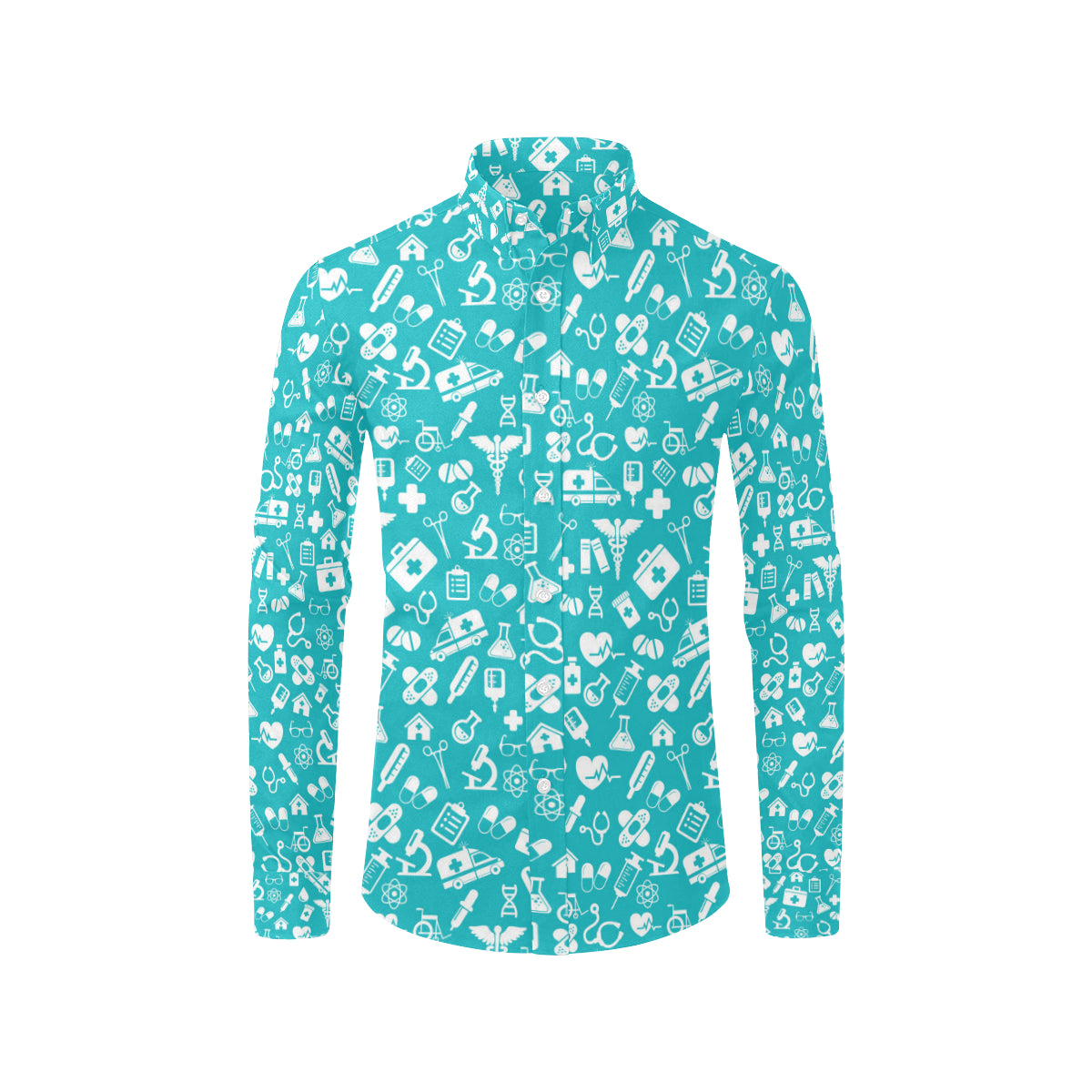 Medical Pattern Print Design 04 Men's Long Sleeve Shirt