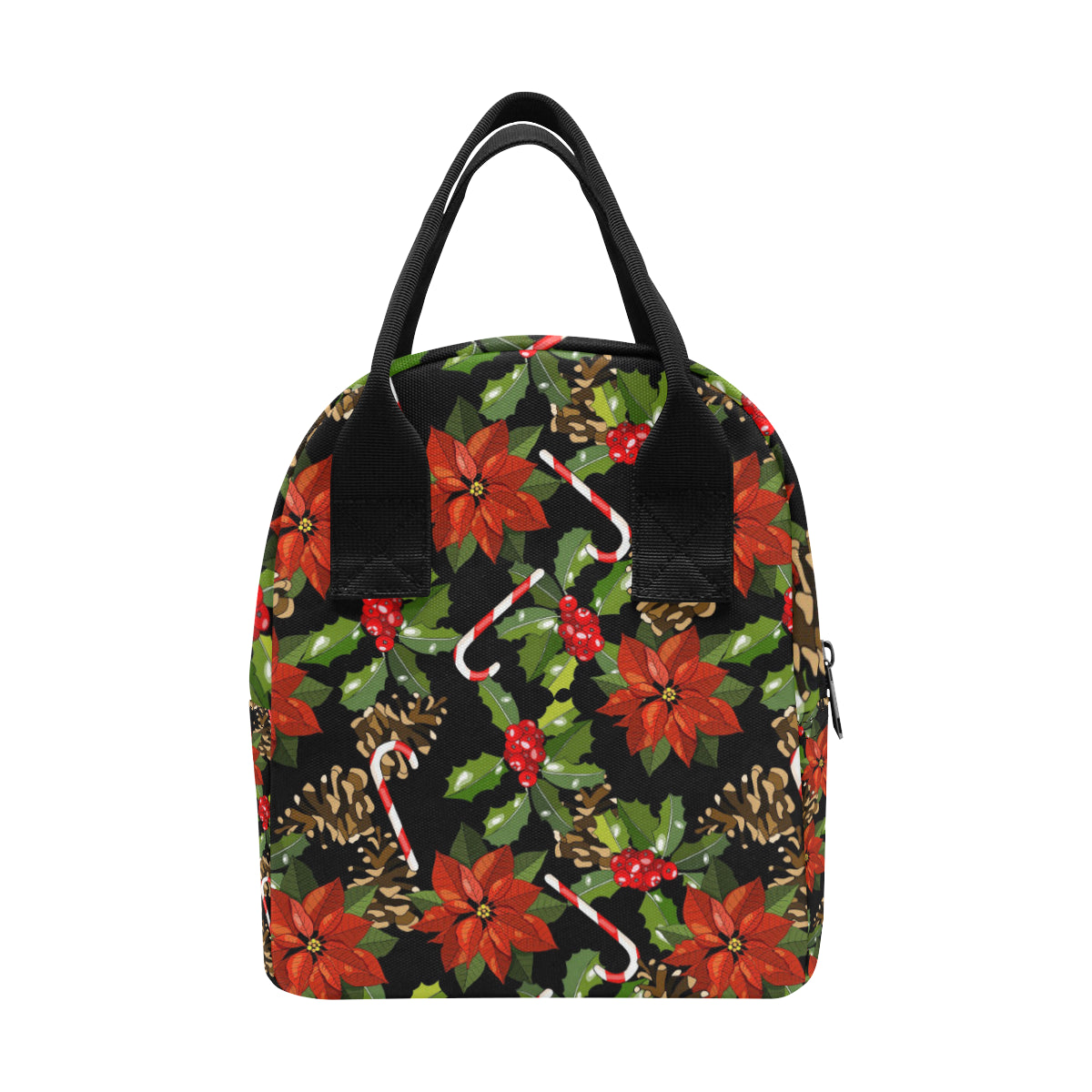 Poinsettia Pattern Print Design POT01 Insulated Lunch Bag