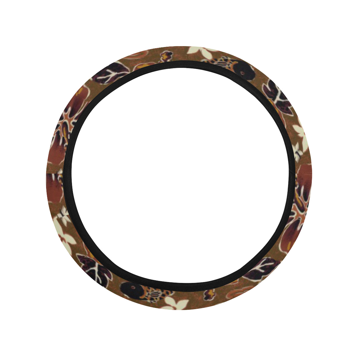 Hawaiian Themed Pattern Print Design H01 Steering Wheel Cover with Elastic Edge