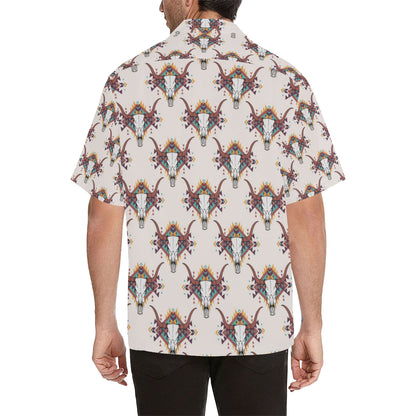 Buffalo Head Pattern Print Design 02 Men's Hawaiian Shirt