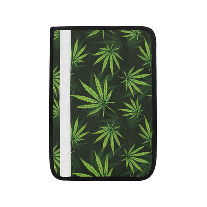 Pot Leaf Pattern Print Design A03 Car Seat Belt Cover