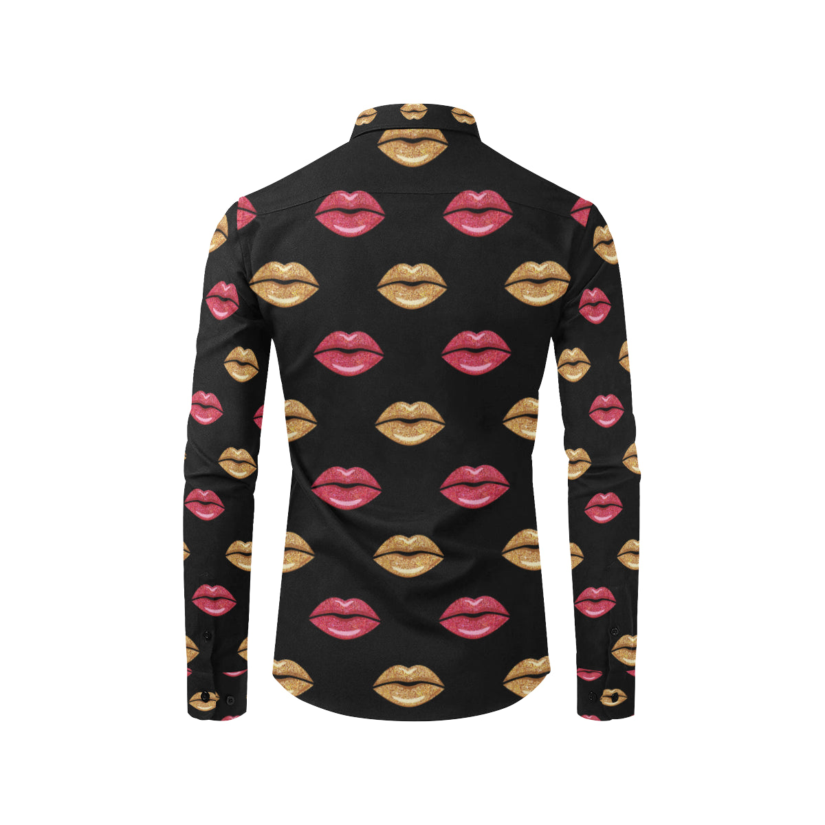 Lip Pattern Print Design 03 Men's Long Sleeve Shirt