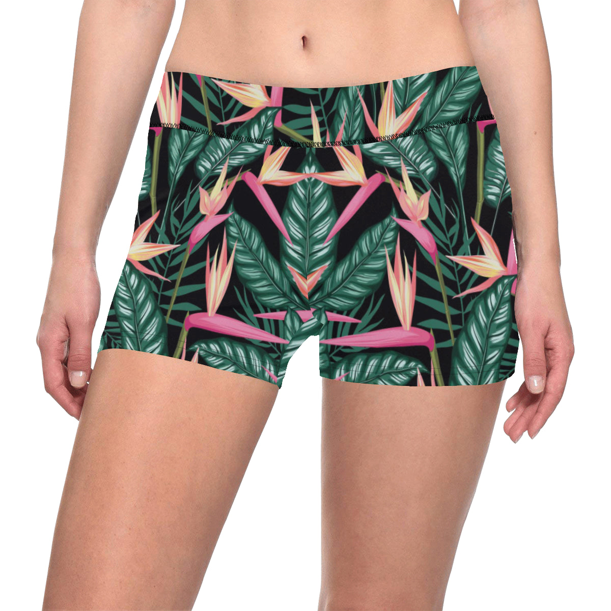 Bird Of Paradise Pattern Print Design BOP03 Yoga Shorts