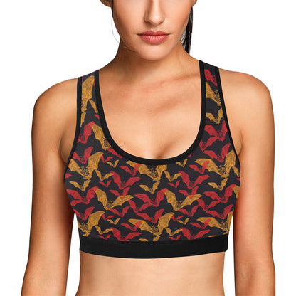 Bat Pattern Print Design 01 Sports Bra