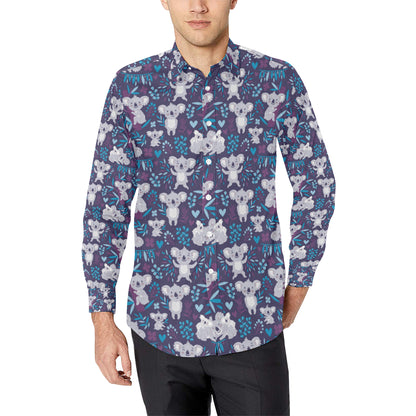 Koala Cute Themed Design Print Men's Long Sleeve Shirt