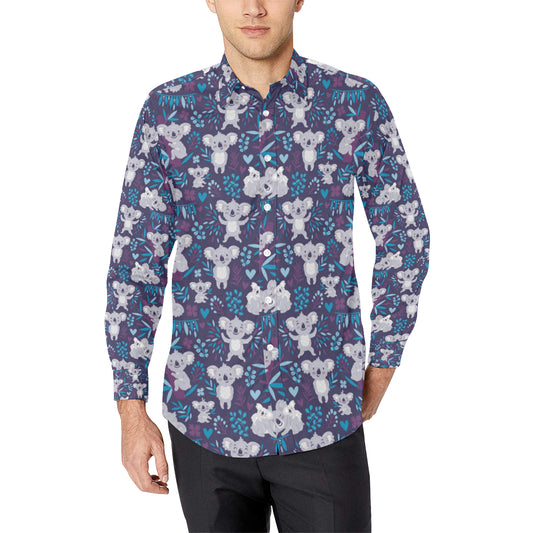 Koala Cute Themed Design Print Men's Long Sleeve Shirt