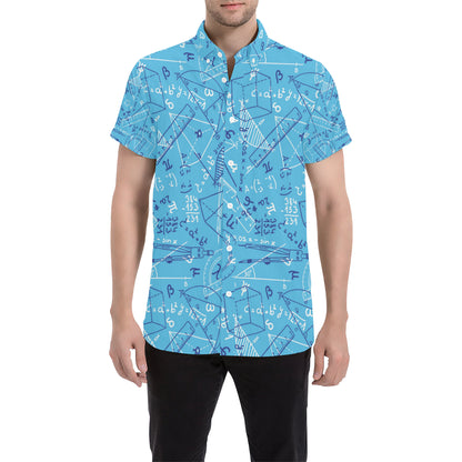 Math Pattern Print Design 02 Men's Short Sleeve Button Up Shirt