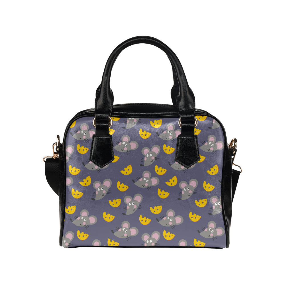 Rat With Cheese Pattern Print Design 01 Shoulder Handbag