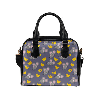 Rat With Cheese Pattern Print Design 01 Shoulder Handbag