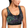 Tropical Palm Leaves Pattern Brightness Sports Bra