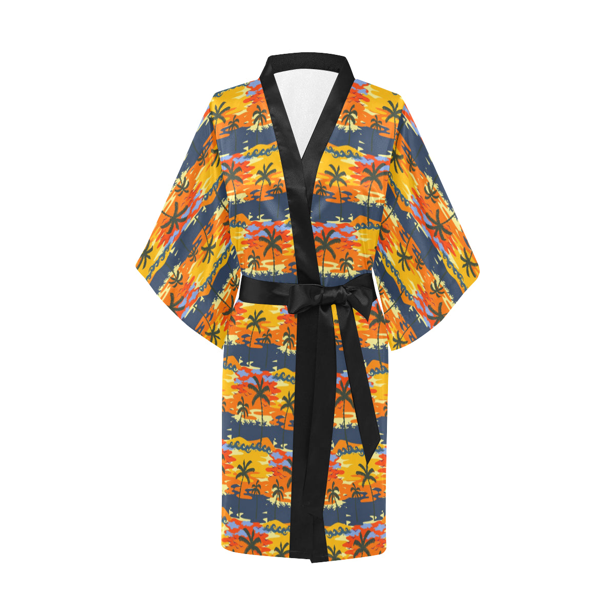 Palm Tree Pattern Print Design PT010 Women Kimono Robe