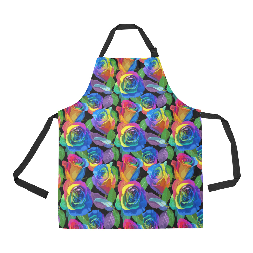 Rose Pattern Print Design RO02 Apron with Pocket