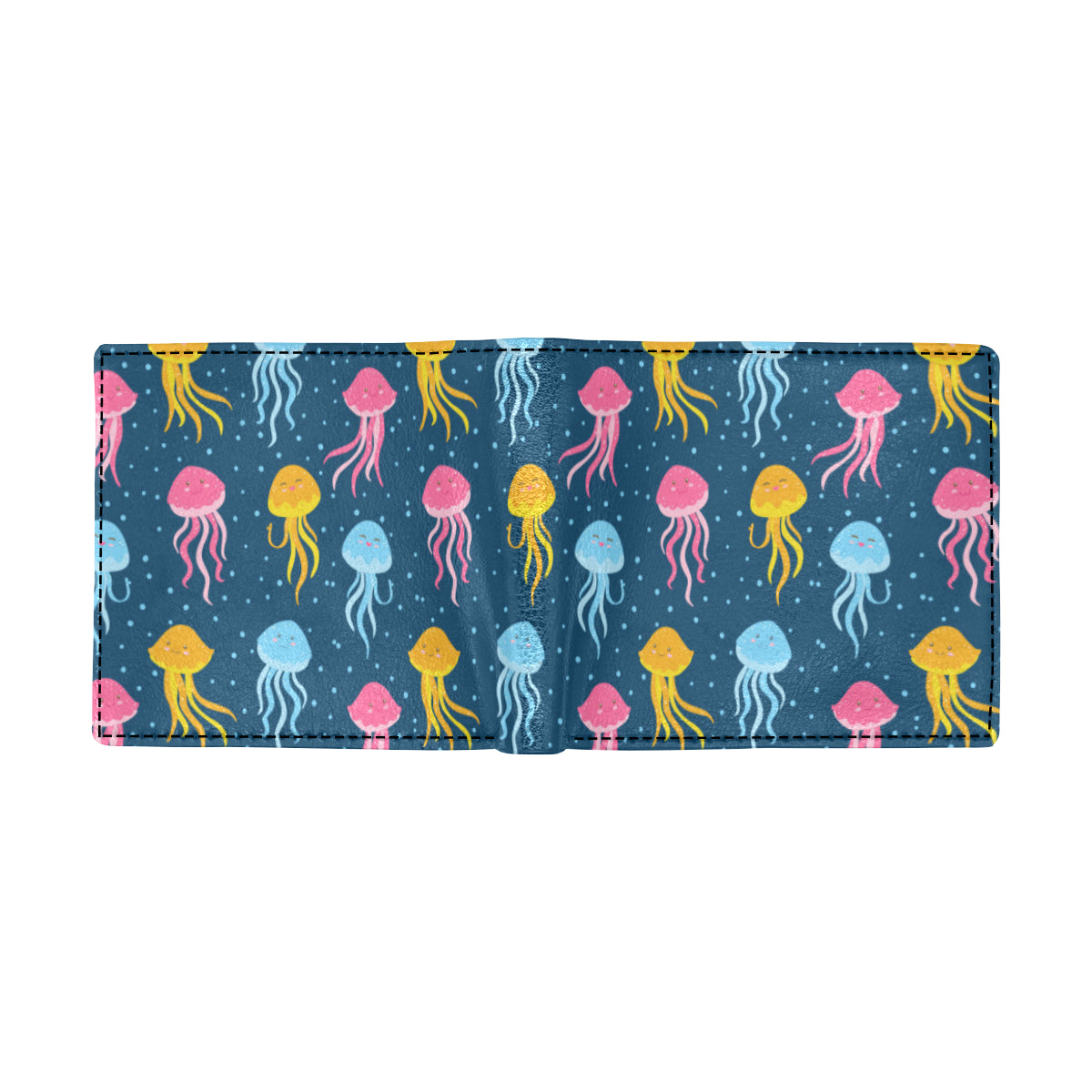 Jellyfish Pattern Print Design 04 Men's ID Card Wallet