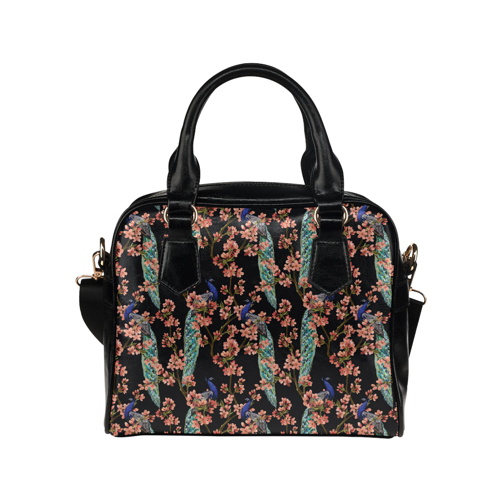 Peacock Pattern Print Design A01 Shoulder Handbag